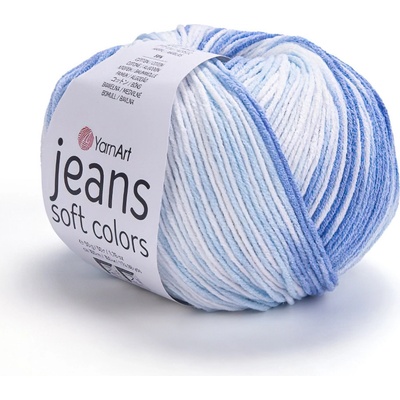 Yarn Art Jeans Soft Colors 6213 krémová, odstíny modré