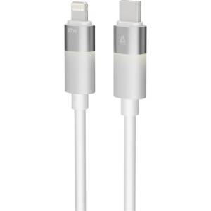 AVAX KAB AVAX CB314 GLOWY 27W USB-C - Lightning кабел за бързо зареждане, бял - 1 м (AVAX CB314)
