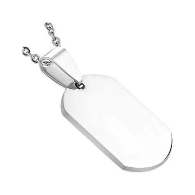 Šperky4U Ocelový přívěšek destička ovál 18 x 28 mm DR1064