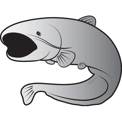 DELPHIN Nálepka sumec SILVER