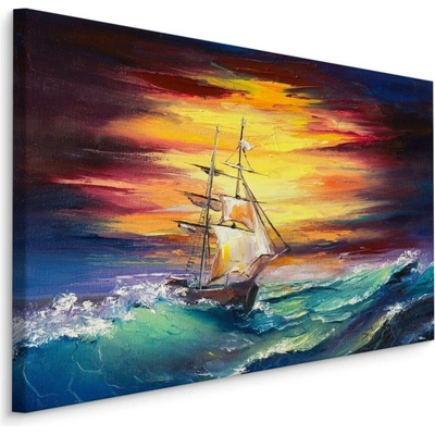 Plátno Rozbouřené Moře A Loď Varianta: 90x60