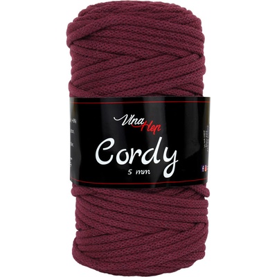 Vlna-hep Cordy 5mm - šňůra - bavlna Cordy 5mm: 8024 Vínová