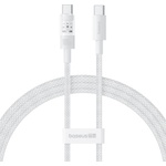 Baseus USB-C към Type-C кабел, супер бързо зареждане 100 W, 1 m - Baseus Gem (P1037373000211-00) - Moon White