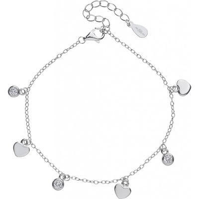 Bealio stříbrný náramek SRDCE zirkon 03-11051-1989