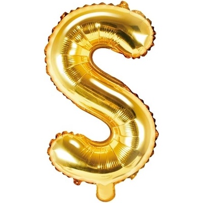 PartyDeco Fóliové písmeno S zlaté 35 cm