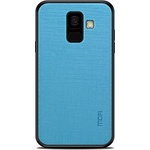 MOFI Samsung A6 (2018) MOFI BRIGHT SHIELD силиконов калъф за телефон с текстилен гръб, СВЕТЛОСИНЬО (GP-77715)