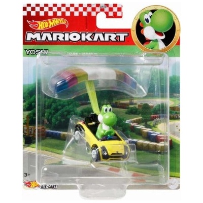 Mattel Hot Wheels Mario Kart Yoshi Sports Coupe Parafoil