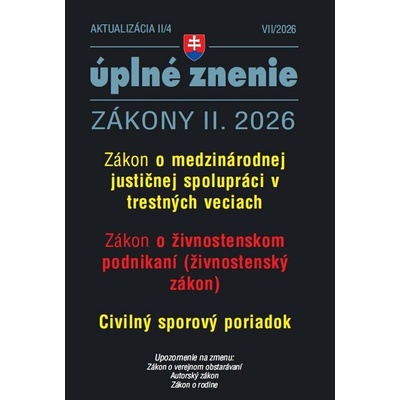 Aktualizácia II/4 / 2026 - Trestné právo a Civilné spory