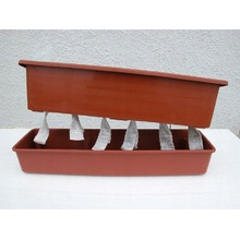 LEBIŠ Truhlík samozavlažovací s knoty plastový terakota - 51x15x17cm