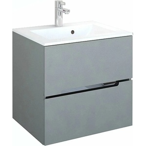 Oristo Комплект стенен шкаф и мивка Oristo Silver MDF сив 60 см от композитен материал (OR33-SD-60-2+ORSUM60SILVER)