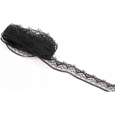 Silonové čipka - čierná - šířka 1,6 cm