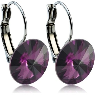 Nubis ocelové s krystaly Swarovski amethyst NBS12-AM