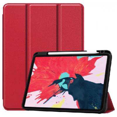 Калъф от PU кожа с място за Apple Pencil и функция събуждане / сън за iPad Pro 11" (2018-2022) - червено (24112)