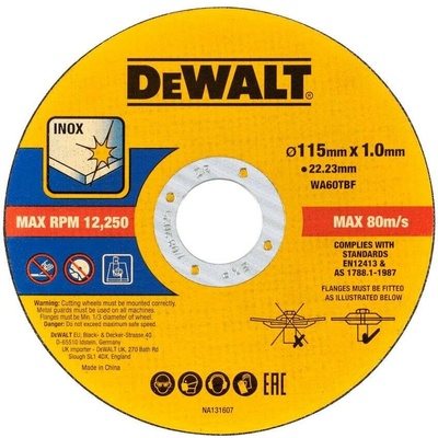 DEWALT Lepený brusný kotouč na řezání kovů 115x1 mm - DT20599-QZ