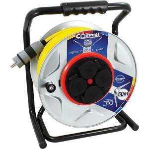 Commel Метална макара с удължител Commel - 50m, IP44, 3G1.5mm2, 3500W (200-382)
