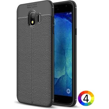 Samsung Galaxy J4 (2018) Удароустойчив Litchi Skin Калъф и Протектор