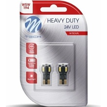 M-Tech HEAVY DUTY W5W W2.1x9.5d 4 LED 24 V biele 2 ks LB9804W