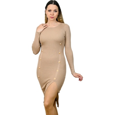 Šaty s rozparkom Kylie Béžová