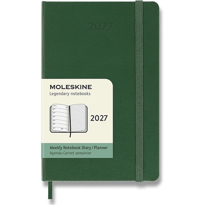 Moleskine A6 týždenný 2027 tmavo zelený