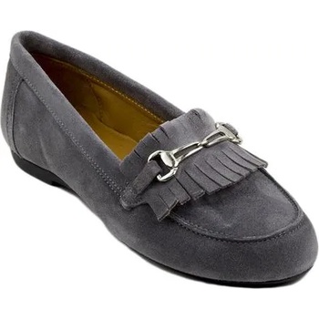 Image 1 of Български обувки Дамски велурени мокасини елегантен сив модел с катарама естествена кожа sabagrey