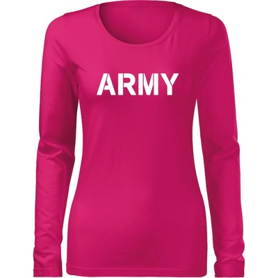 WARAGOD Slim dámske tričko s dlhým rukávom army ružová
