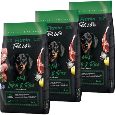Fitmin For Life Adult Mini Lamb & Rice 3 x 12 kg