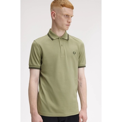 Fred Perry Блуза с яка Fred Perry Short Sleeve Twin Tipped Polo Shirt - Olive Mint Y64