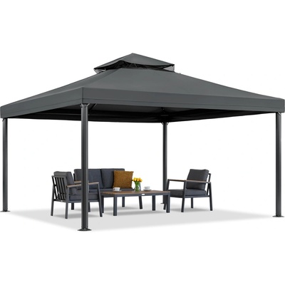 Garden Point Антрацитен градински павилион Valencia 4x4 m Garden Point (GAP974)
