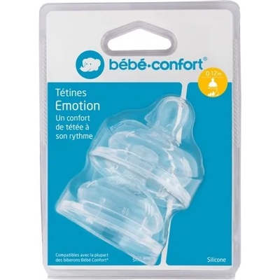 Bebeconfort Силиконови резервни биберони Bebe Confort - Emotion, 2 броя, 0-12м (3102209000)