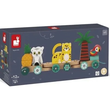 Image 1 of Janod - Дървено влакче за дърпане - Тропик (J08272)