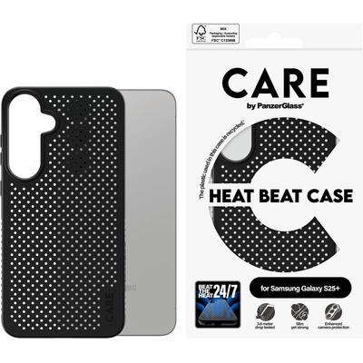 Panzer Гръб Care by PanzerGlass за Samsung Galaxy S25 Plus, Feature Case, Heat Beat, QI Compatible, Черен