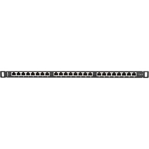 Lanberg patch panel 24 port 0.5U CAT. 6 shielded, black (PPS6-0024-B) - gtcomputers