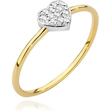 Blink Blink Zlatý prsteň SRDIEČKO s diamantom 1342ZDB
