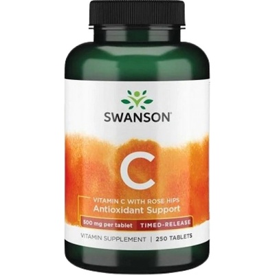 Swanson Timed-Release Vitamin C 500 mg | With Rose Hips [250 Таблетки]