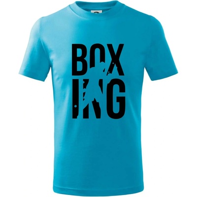 Nápis Boxing tričko detské Svetlý tyrkys