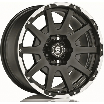 SPARCO Dakar 7,5x17 5x110 ET25 matt black lip polished rivets