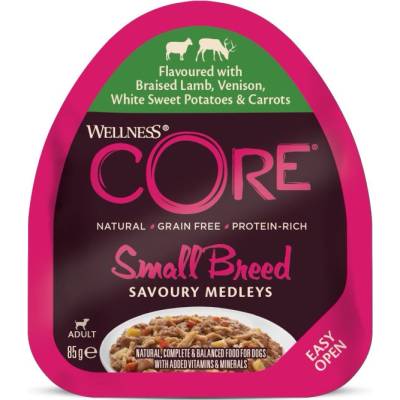 Wellness Core Dog Savoury Medleys Adult Small jahňa, teľacie, batáta a mrkva 85 g
