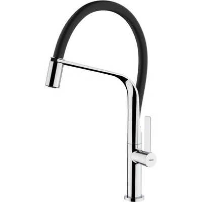 Strohm Teka Fo 997 ЧЕРЕН Кухненски смесител, подвижен душ, хром-черен (Б.597.ЧЕ)