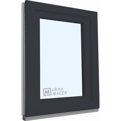 KNIPPING Plastové okno - 70 AD, 900x1200 mm, OS, antracit Otevírání: levé (OSl), Sklo: čiré, Barva, imitace: antracit/bílá (jednostranně)
