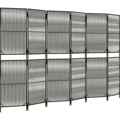 VidaXL Paraván 6dílný šedý polyratan 294 x 180 cm