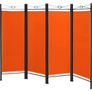 Casaria 4dílný paraván skládací oranžový 180 x 163 cm