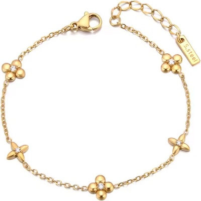 Victoria Filippi Stainless Steel Náramek se zirkony Clara Gold chirurgická ocel NR2328-B25064