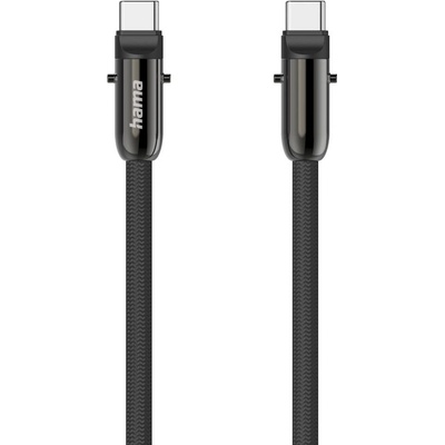 Hama Кабел за зареждане, USB-C, 2 в 1 с връзка за телефон, 1.2 m, черен (201751)