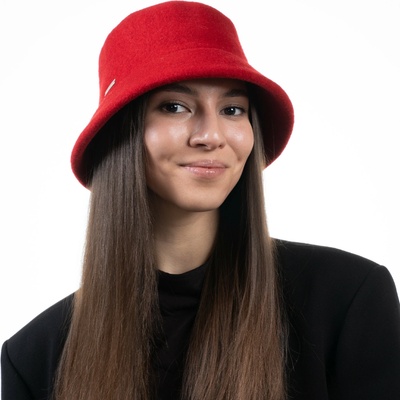 Seeberger Bucket hat zimní vlněný klobouček červený