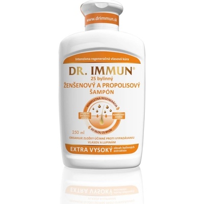 Dr.Immun 25 bylinný šampon se ženšenem a propolisem proti vypadávání vlasů a proti lupům 250 ml
