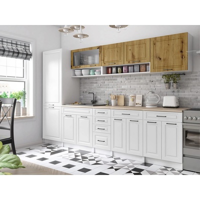 FRONTI Kuchyňská linka BIRGID 300cm Dub artisan/Bílá