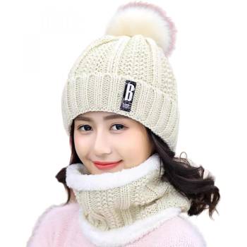 HARAHU Комплект за грейка за шапка и врат za-21532 - Бяла kp21532 (za-21532)