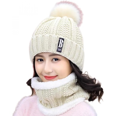 HARAHU Комплект за грейка за шапка и врат za-21532 - Бяла kp21532 (za-21532)