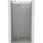 Mexen Lunar L ляви отварящи се душ врати 85 см, прозрачни, златни - 834L-085-000-50-00-L (834L-085-000-50-00-L)