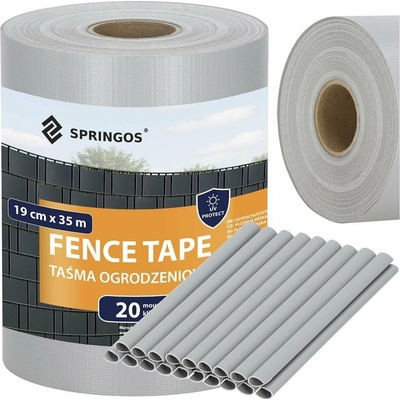 SPRINGOS Tieniaca plotová páska 19cm x 35m, svetlo šedá SPRINGOS FN0002